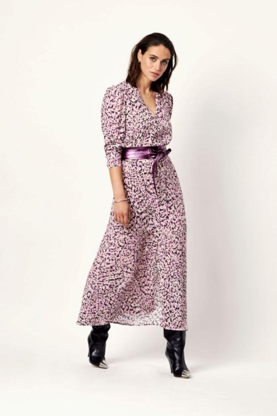 Bedrucktes Maxikleid mit passendem Gürtel