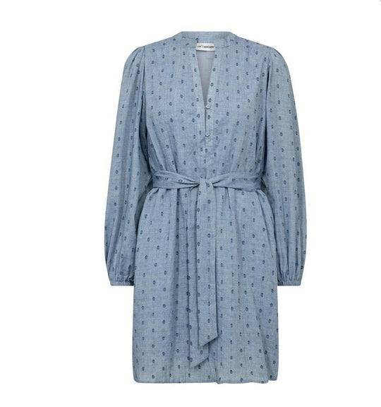 Co’Couture Dottiecc V-Dress in Dusty Blue
