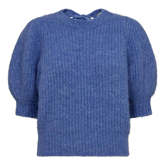 Eleganter blauer Schrickpullover von Co'Couture – Nachhaltig und stilvoll