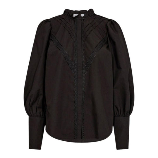 Schwarze Baumwollbluse von Co'couture