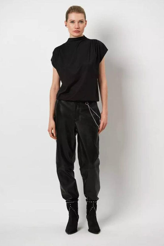 Schwarzes Jersey-Top