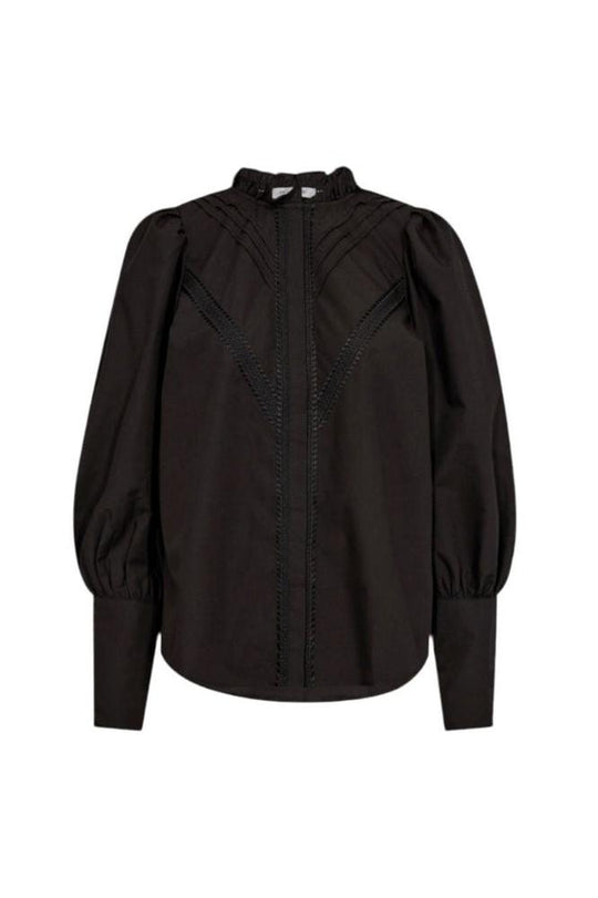 Schwarze Baumwollbluse von Co'couture