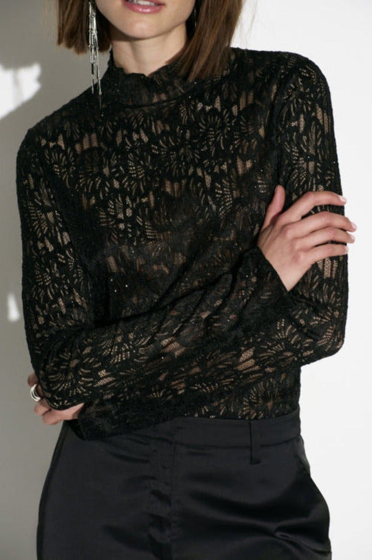 Dante6-Dunja schwarzes Stretch-Spitzenstoff-Dante6-HEIDA Fashion