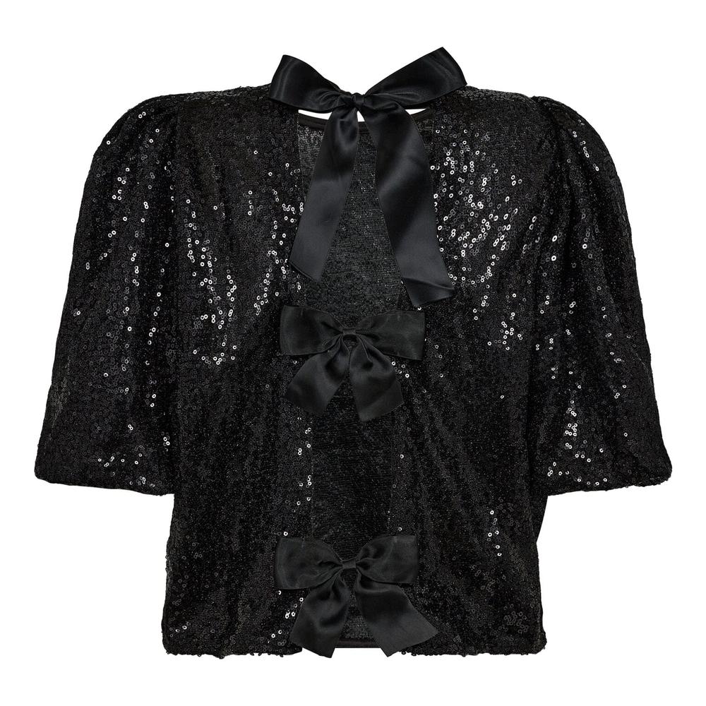 Bluse mit schwarzen Pailletten