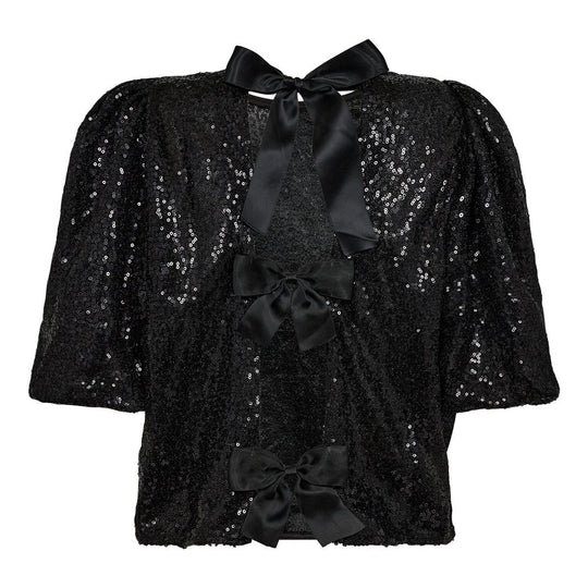 Bluse mit schwarzen Pailletten