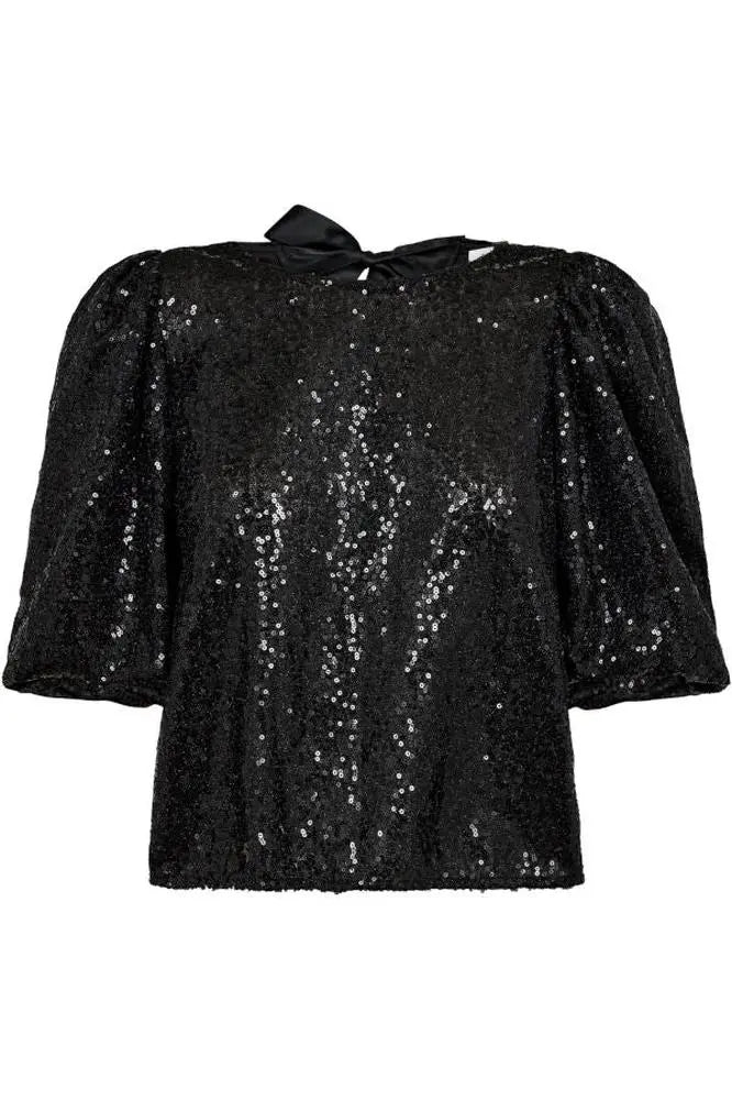 Bluse mit schwarzen Pailletten-Co'couture-HEIDA Fashion