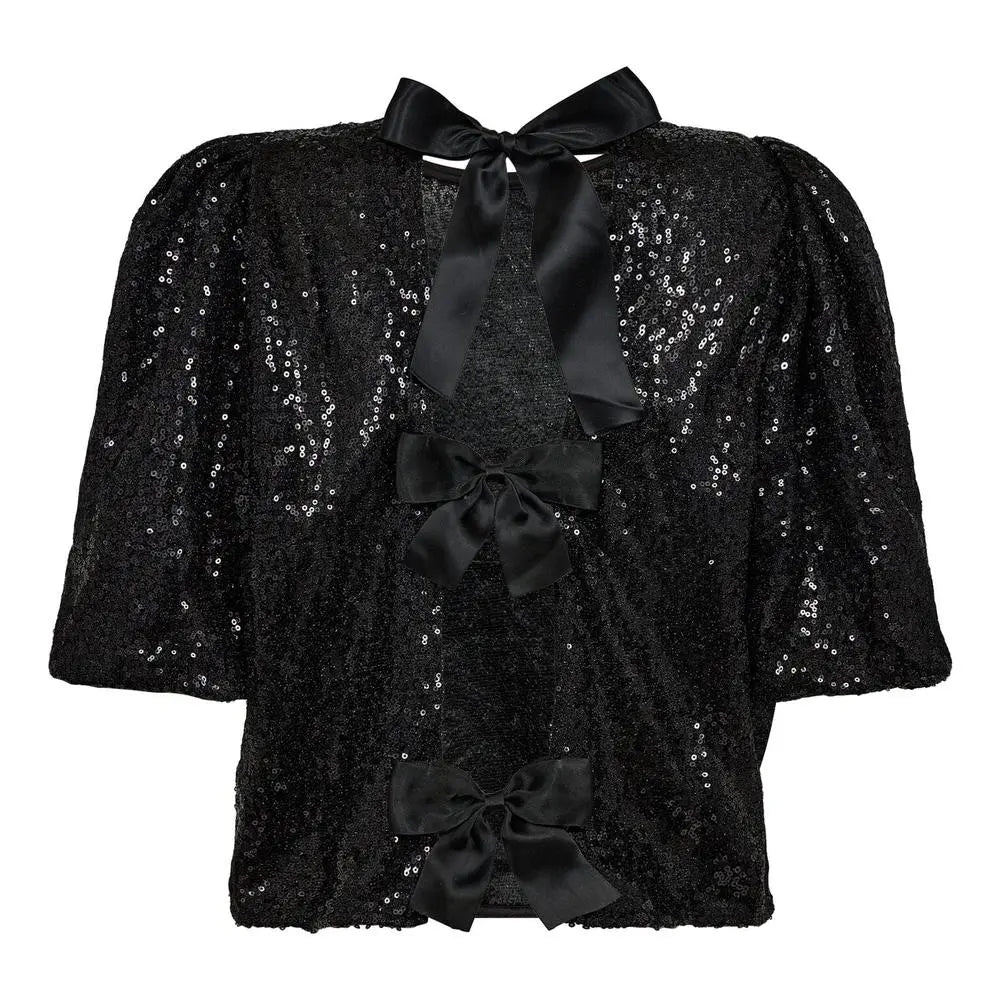 Bluse mit schwarzen Pailletten-Co'couture-HEIDA Fashion