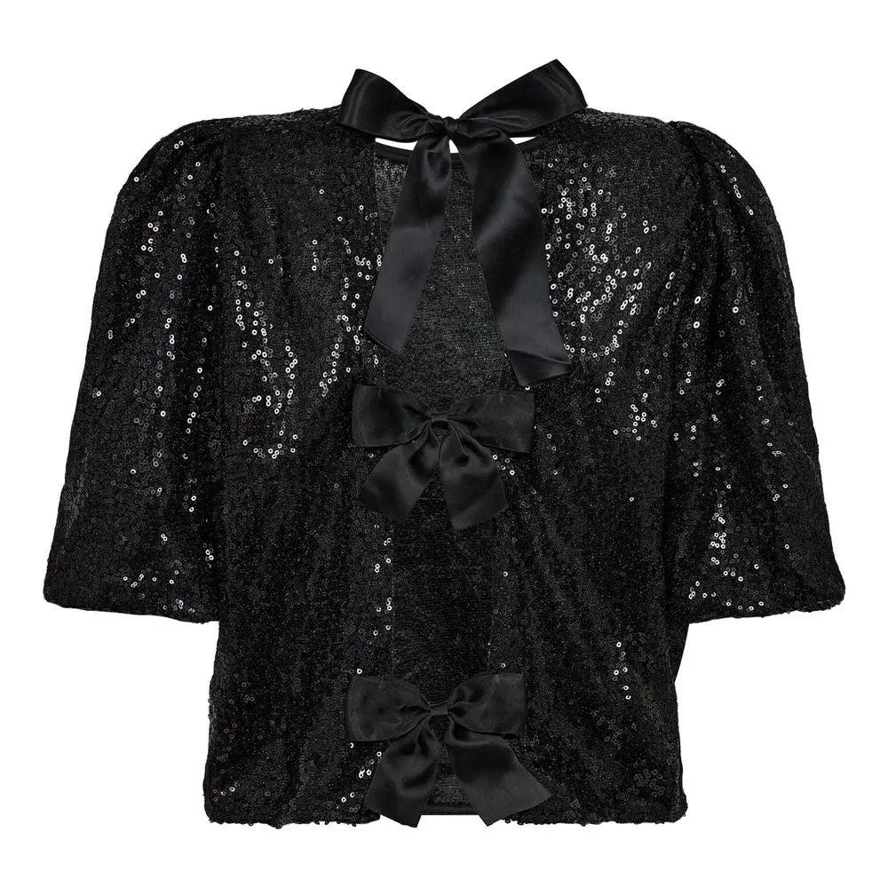 Bluse mit schwarzen Pailletten-Co'couture-HEIDA Fashion