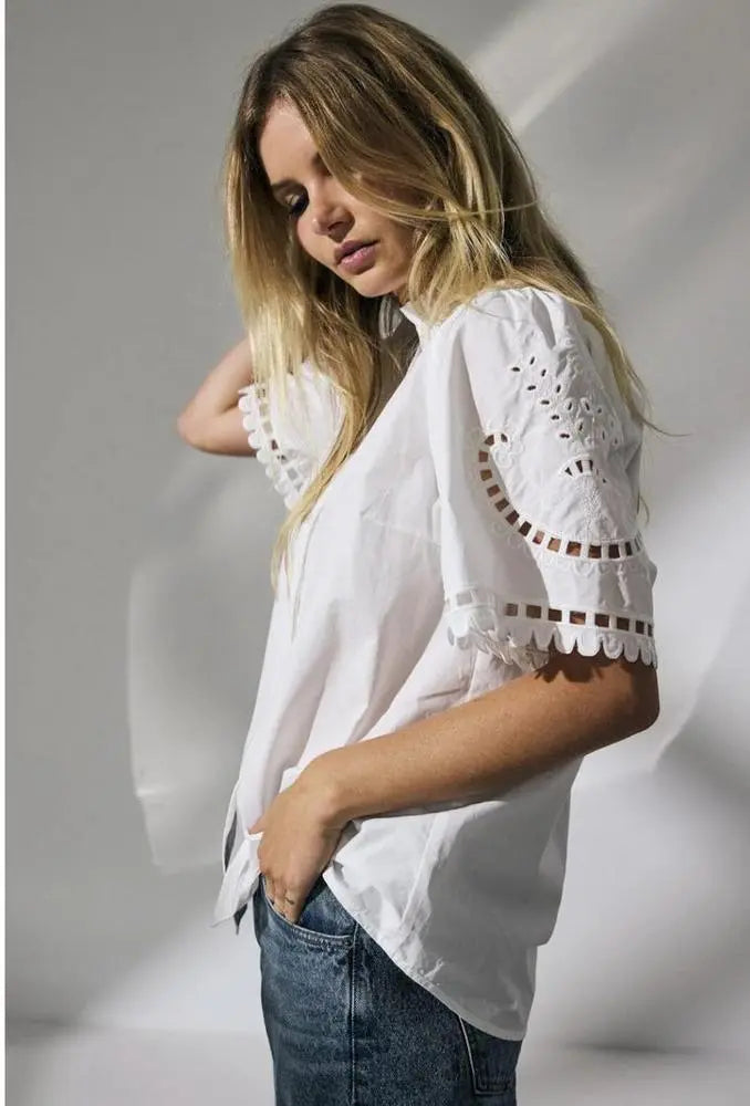 Co’Couture Kellisecc Embroidery Bluse – Zeitlose Eleganz in Weiß-Co'couture-HEIDA Fashion