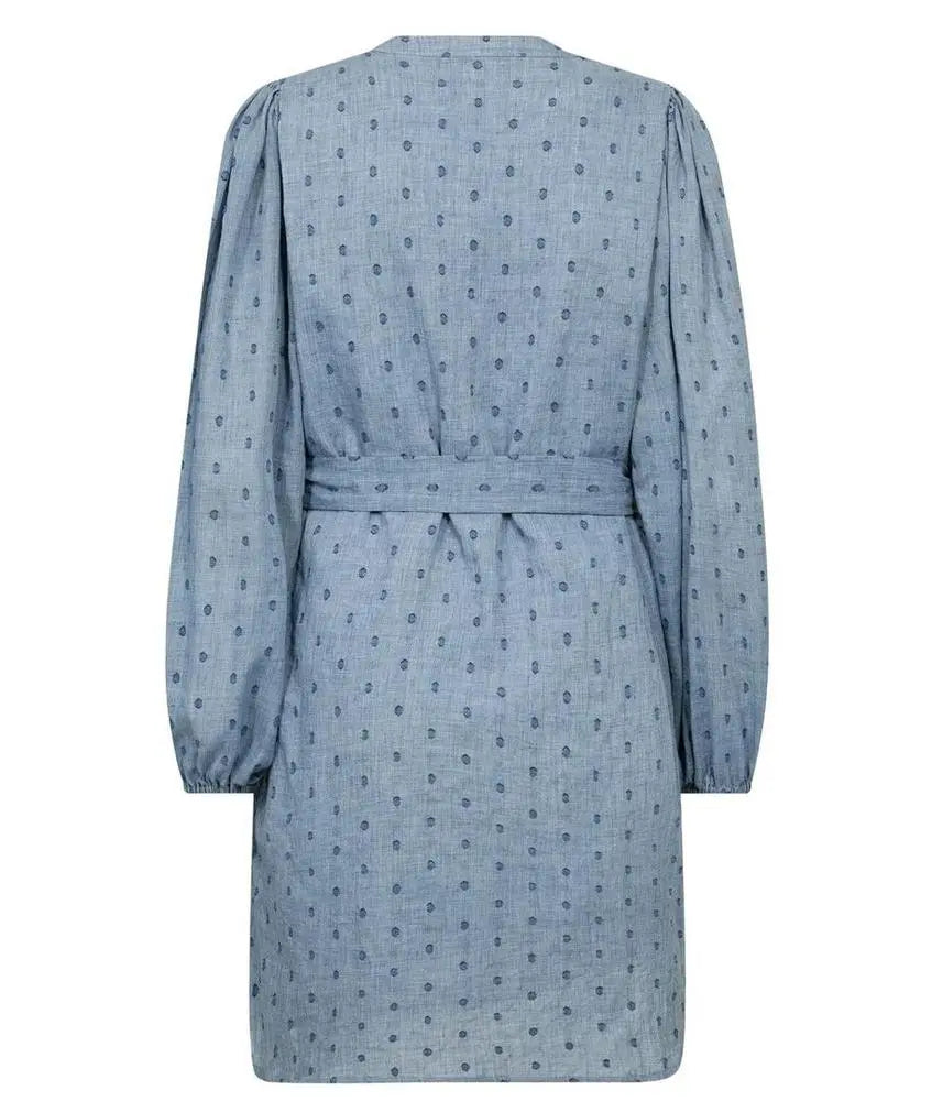 Co’Couture Dottiecc V-Dress in Dusty Blue-Co'couture-HEIDA Fashion