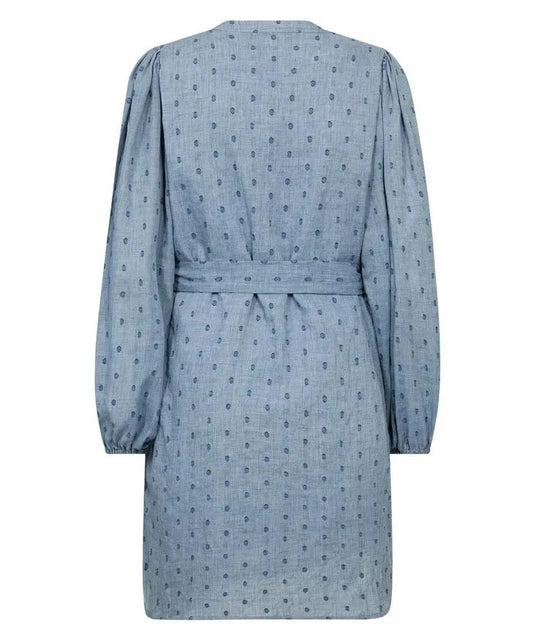 Co’Couture Dottiecc V-Dress in Dusty Blue-Co'couture-HEIDA Fashion