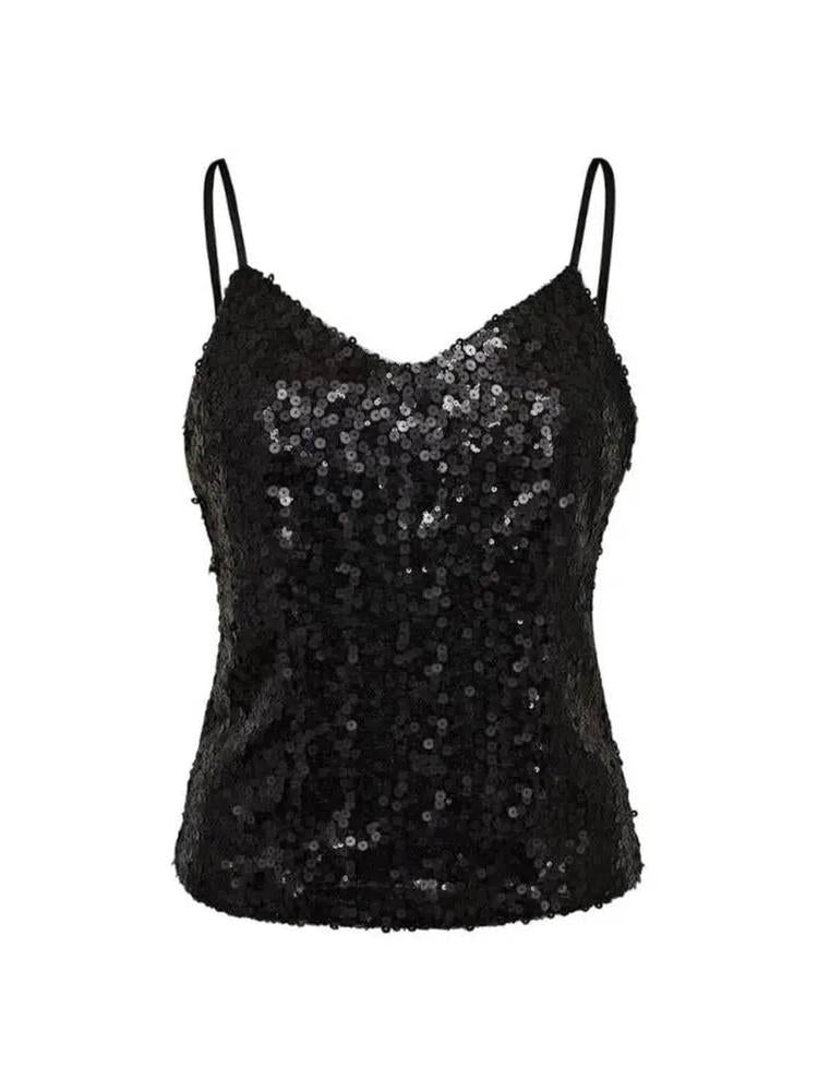 Top mit schwarzen Pailletten-Co'couture-HEIDA Fashion