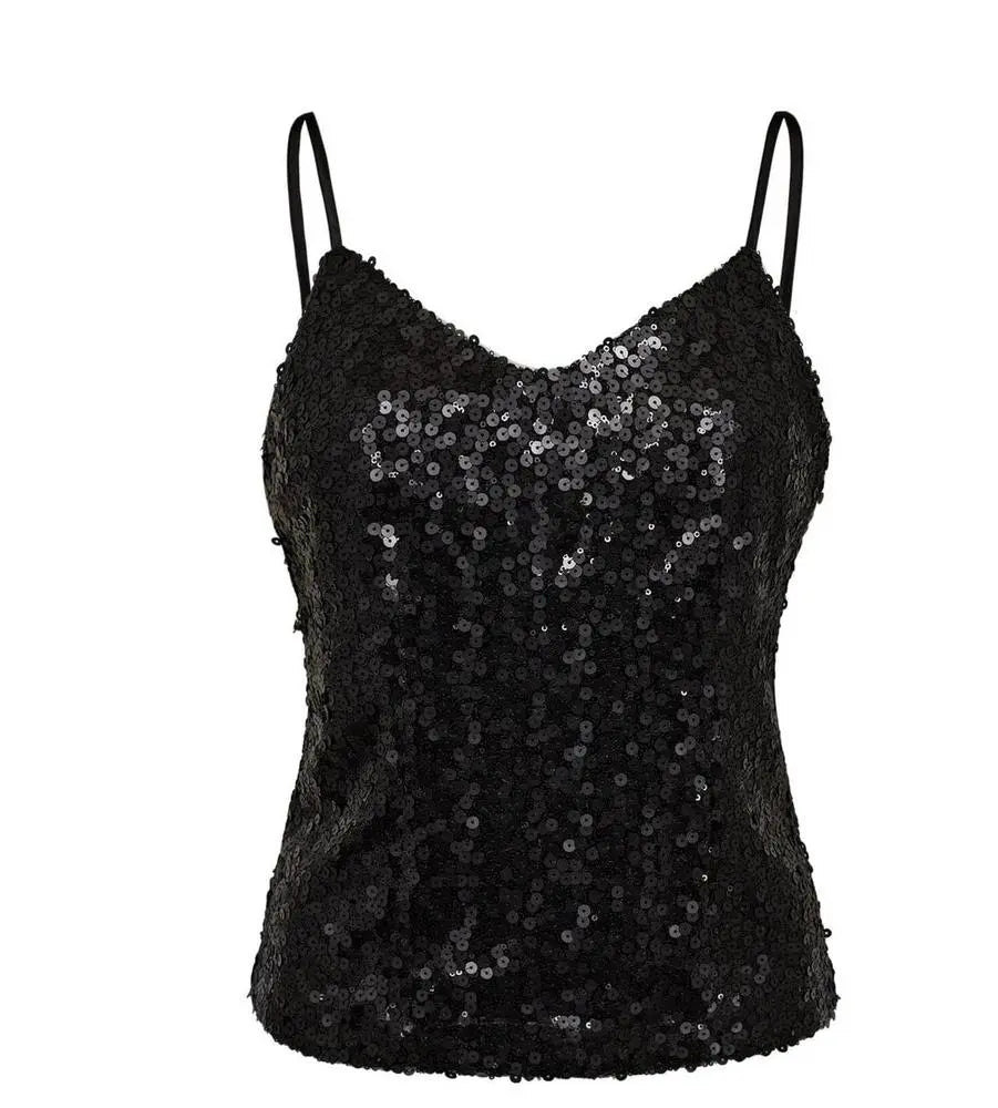 Top mit schwarzen Pailletten-Co'couture-HEIDA Fashion