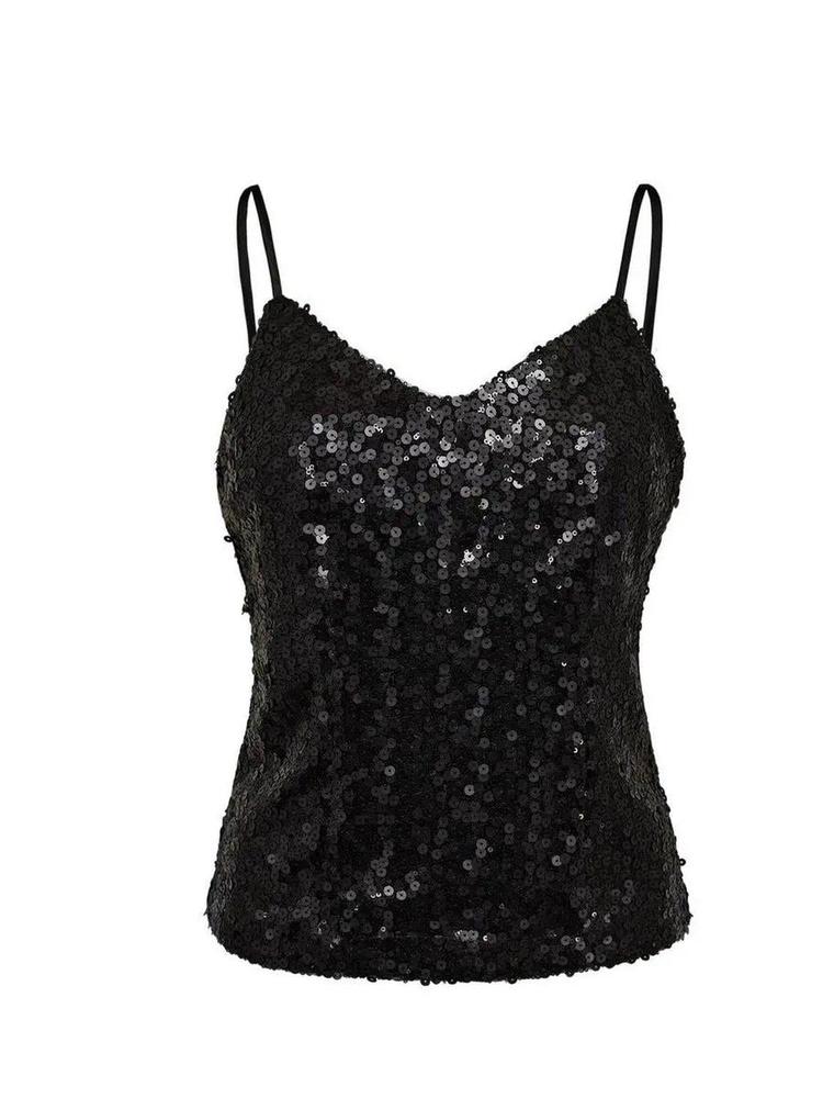 Top mit schwarzen Pailletten-Co'couture-HEIDA Fashion