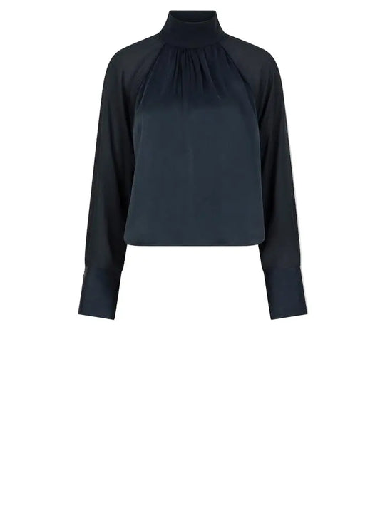Dante6-Pristine Satinbluse mit Stehkragen-Dante6-HEIDA Fashion