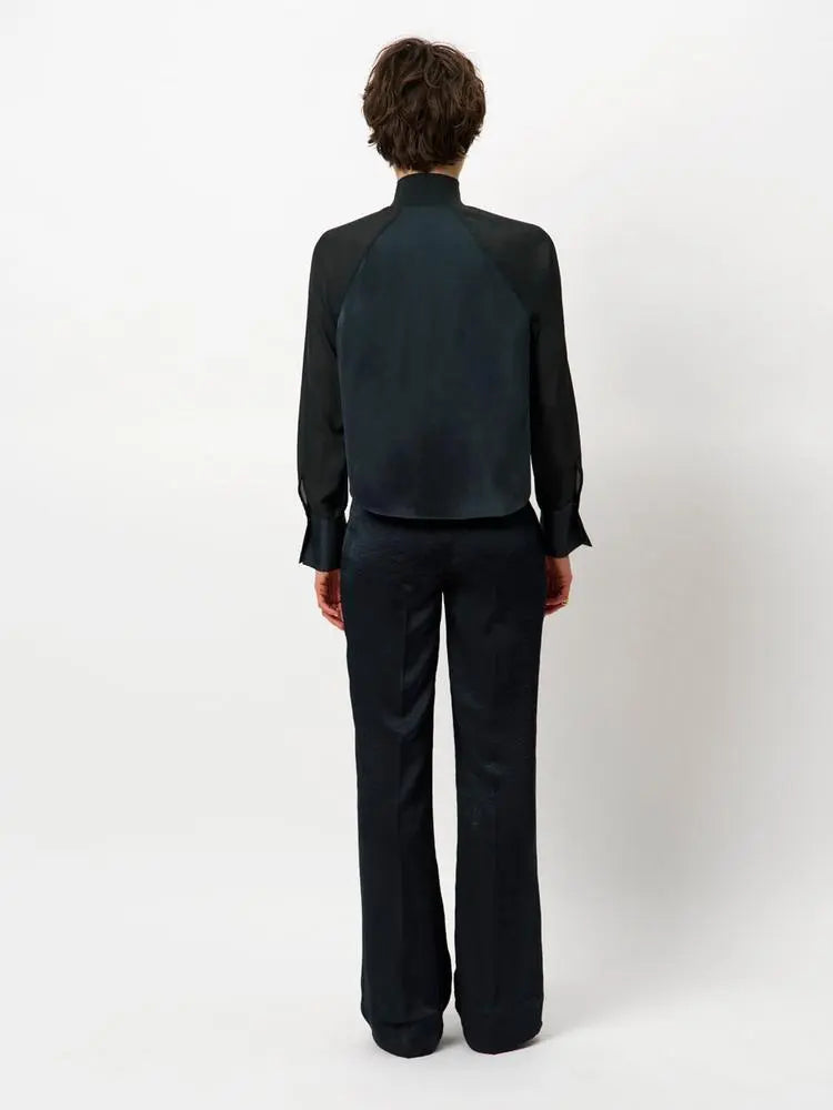 Dante6-Pristine Satinbluse mit Stehkragen-Dante6-HEIDA Fashion