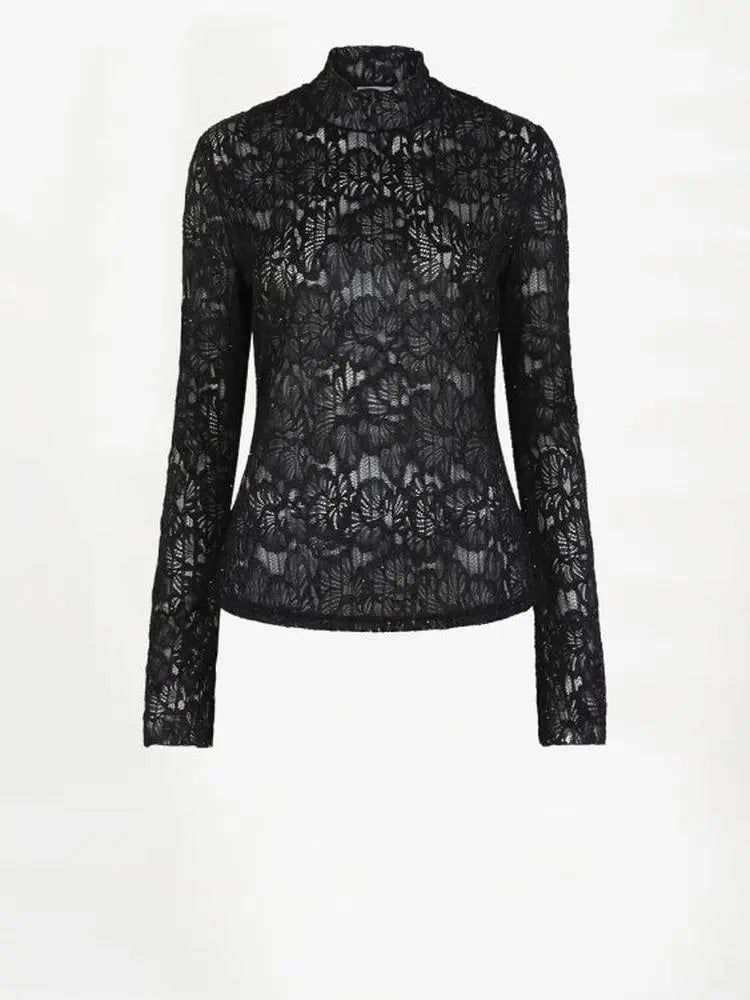 Dante6-Dunja schwarzes Stretch-Spitzenstoff-Dante6-HEIDA Fashion