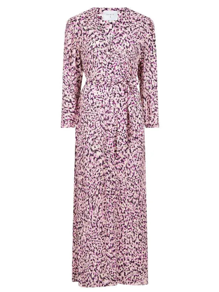 Bedrucktes Maxikleid mit passendem Gürtel-Dante6-HEIDA Fashion