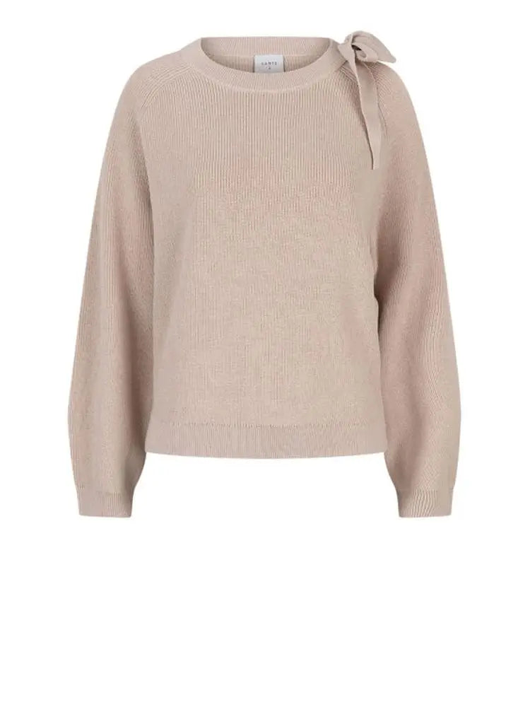 Dante6 Ulyn Cut-Out Bow Sweater in Sesame Beige-Dante6-HEIDA Fashion