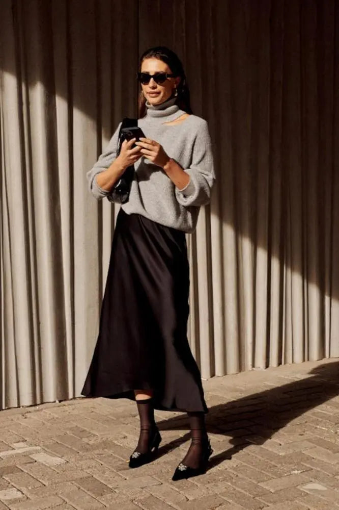 Midirock aus Satin-Dante6-HEIDA Fashion