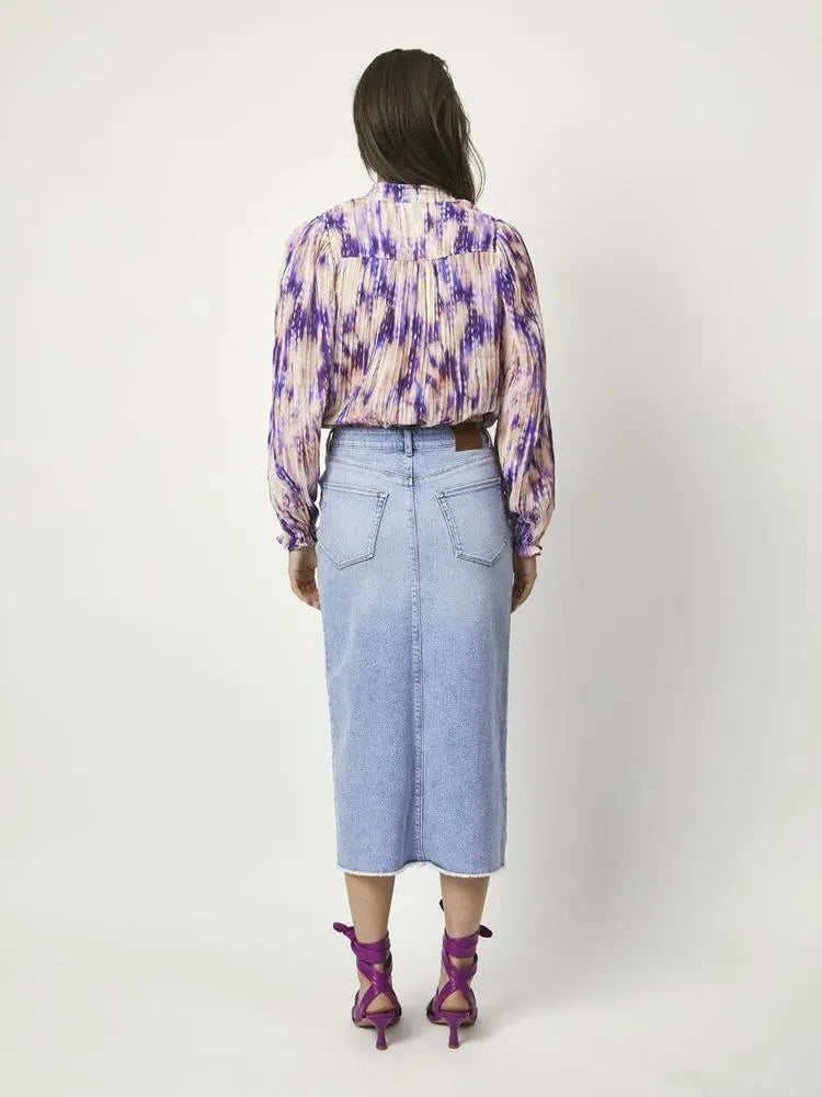 Midi-Jeansrock mit langem Schlitz-Dante6-HEIDA Fashion