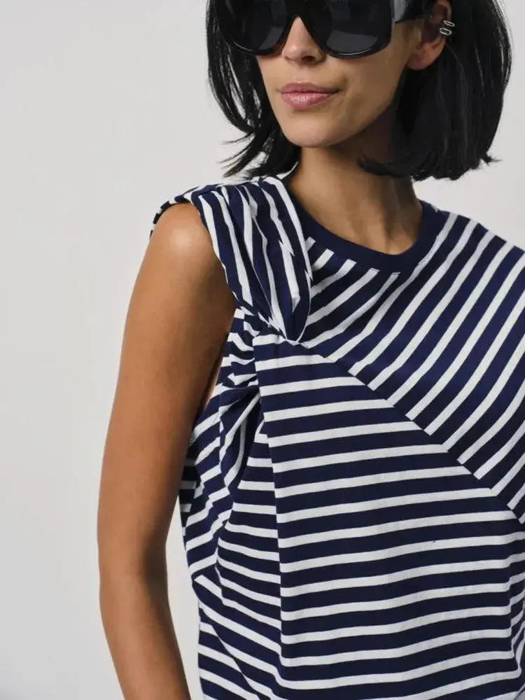 Entdecke unser einzigarGestreiftes Top Dash in Sapphire Blue (Biobaumwolle)-Dante6-HEIDA Fashion