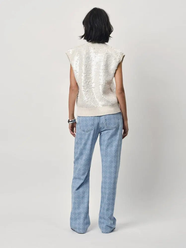 Dante6 Ezra Sequins Sweater in Butter Cream-Dante6-HEIDA Fashion