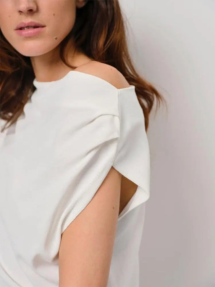 Soroko asymetrisches Top in Butter Creme-Dante6-HEIDA Fashion