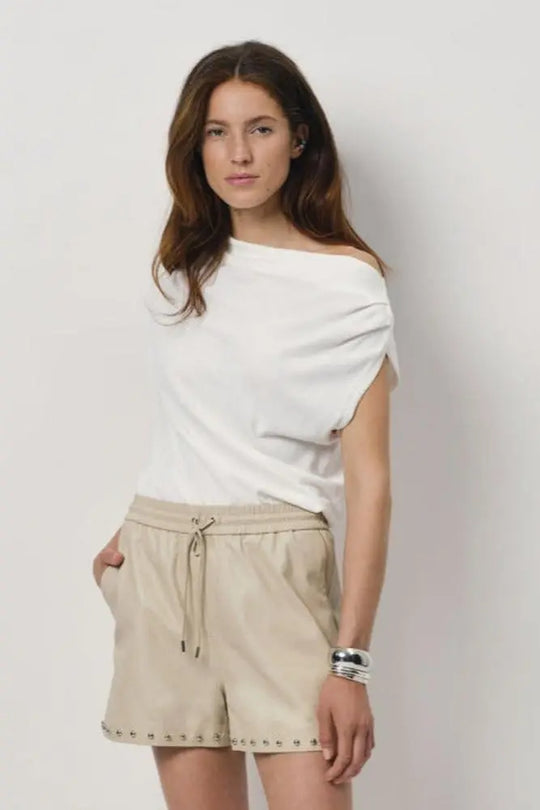 Soroko asymetrisches Top in Butter Creme-Dante6-HEIDA Fashion