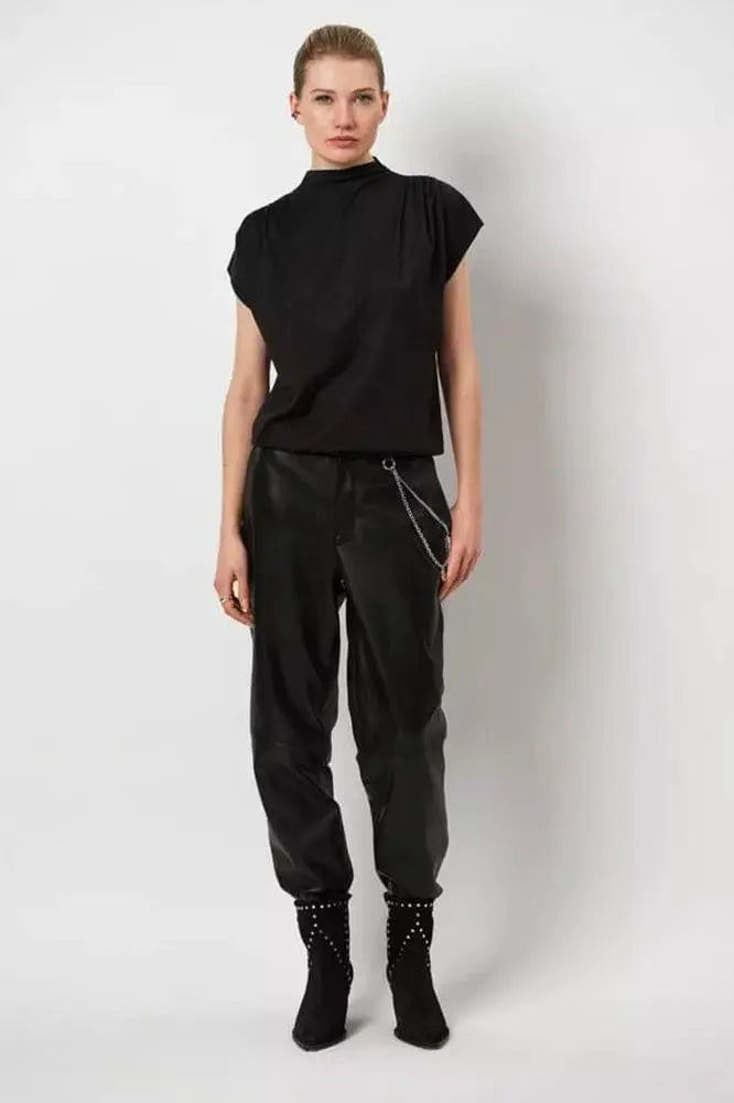 Schwarzes Jersey-Top-Dante6-HEIDA Fashion