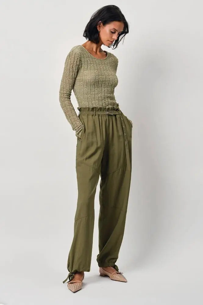 Dante6 Tailliertes Spitzen-Top Ellis in Sunlit Grass-Dante6-HEIDA Fashion