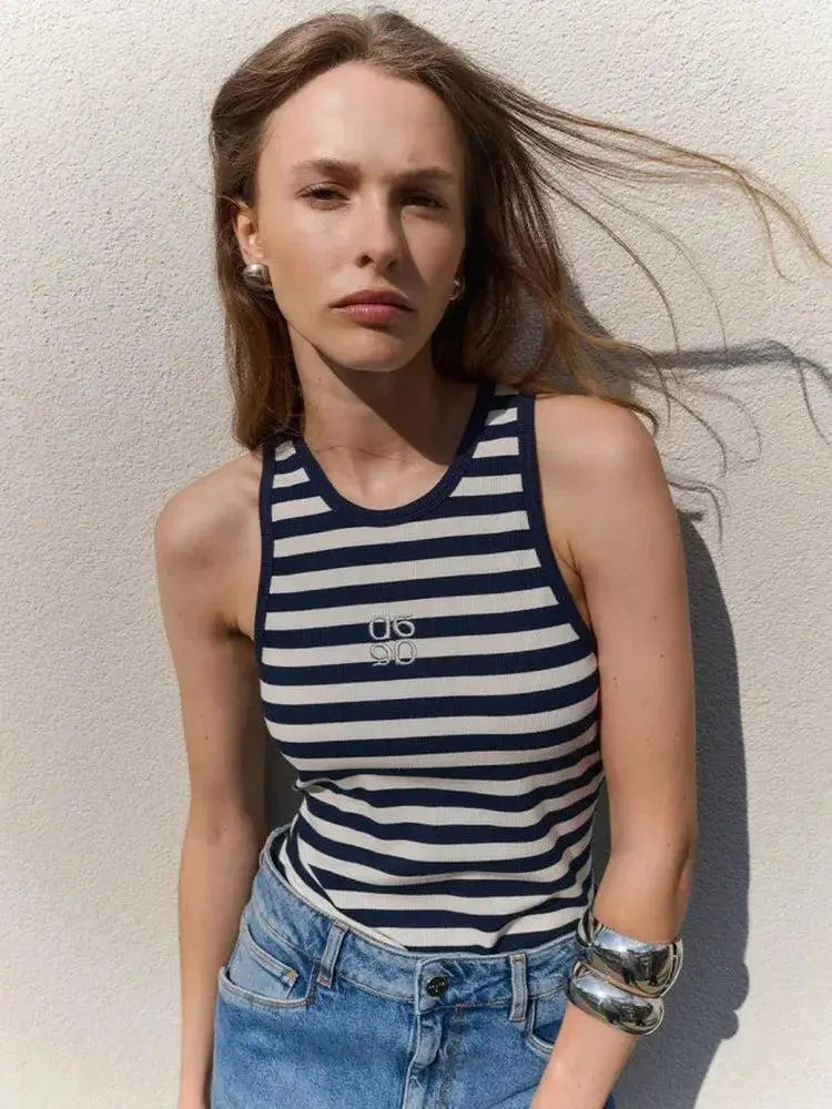Monogram Tanktop – Stilvolles Must-have mit gesticktem Logo-Dante6-HEIDA Fashion