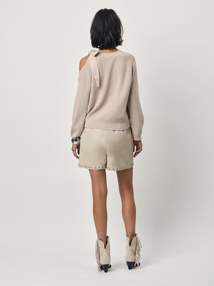 Dante6 Ulyn Cut-Out Bow Sweater in Sesame Beige