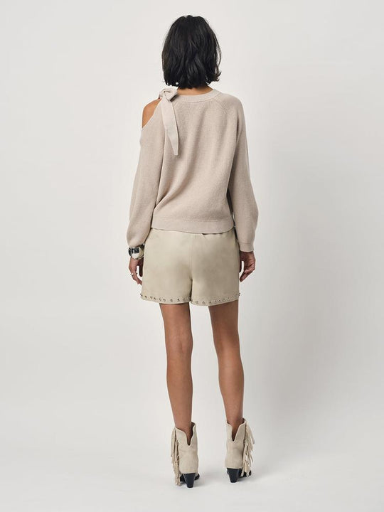 Dante6 Ulyn Cut-Out Bow Sweater in Sesame Beige