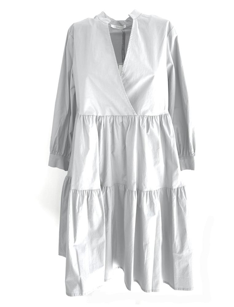 Kurzes Kleid aus Popeline, weiß