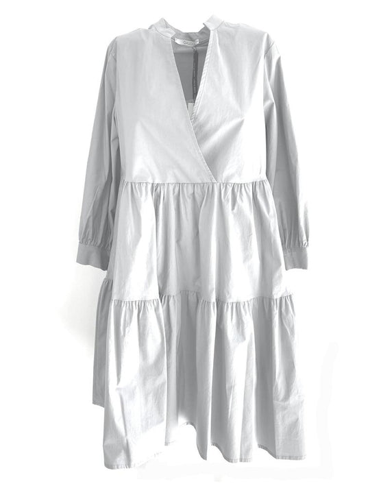 Kurzes Kleid aus Popeline, weiß