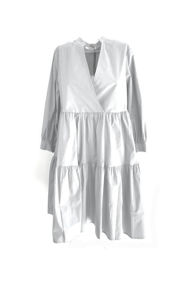 Kurzes Kleid aus Popeline, weiß