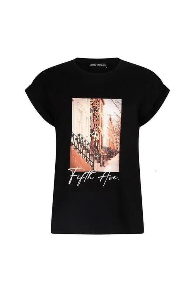 T-Shirt, Alyda in schwarz-Lofty Manner-HEIDA Fashion