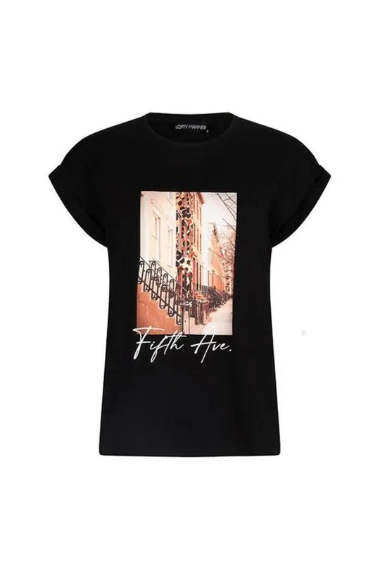 T-Shirt, Alyda in schwarz-Lofty Manner-HEIDA Fashion