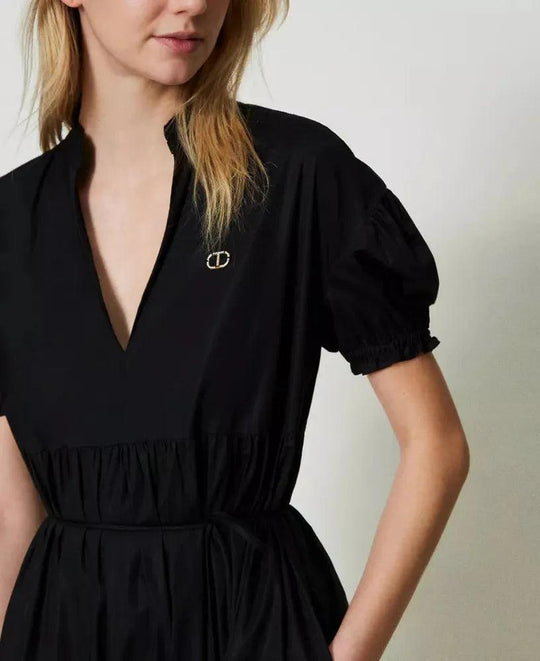 Maxikleid aus Stretchpopeline