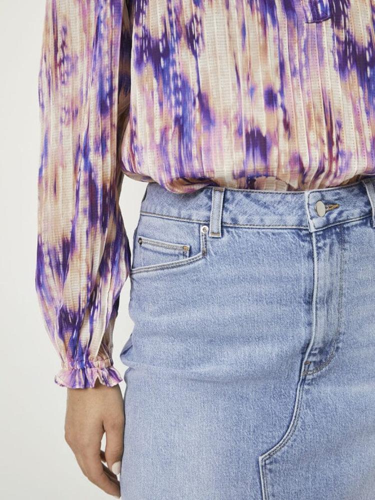 Midi-Jeansrock mit langem Schlitz