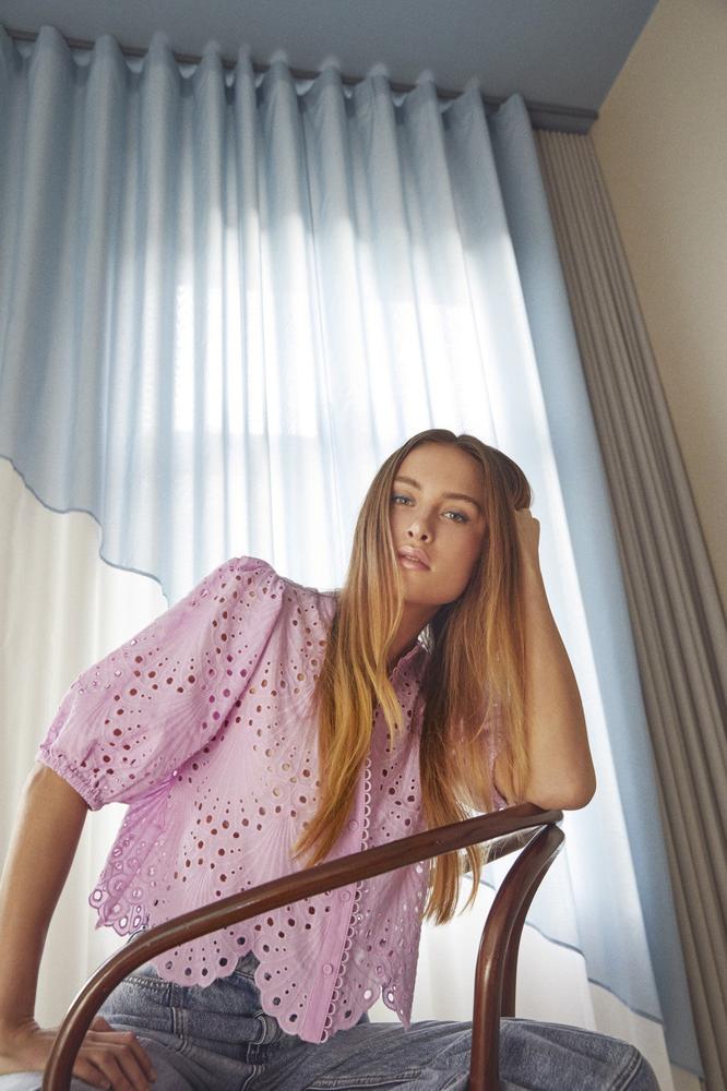 Naya Anglaise Bluse in Orchid von Co’Couture