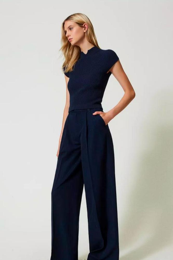 Palzzohose mit Nadelstreifen