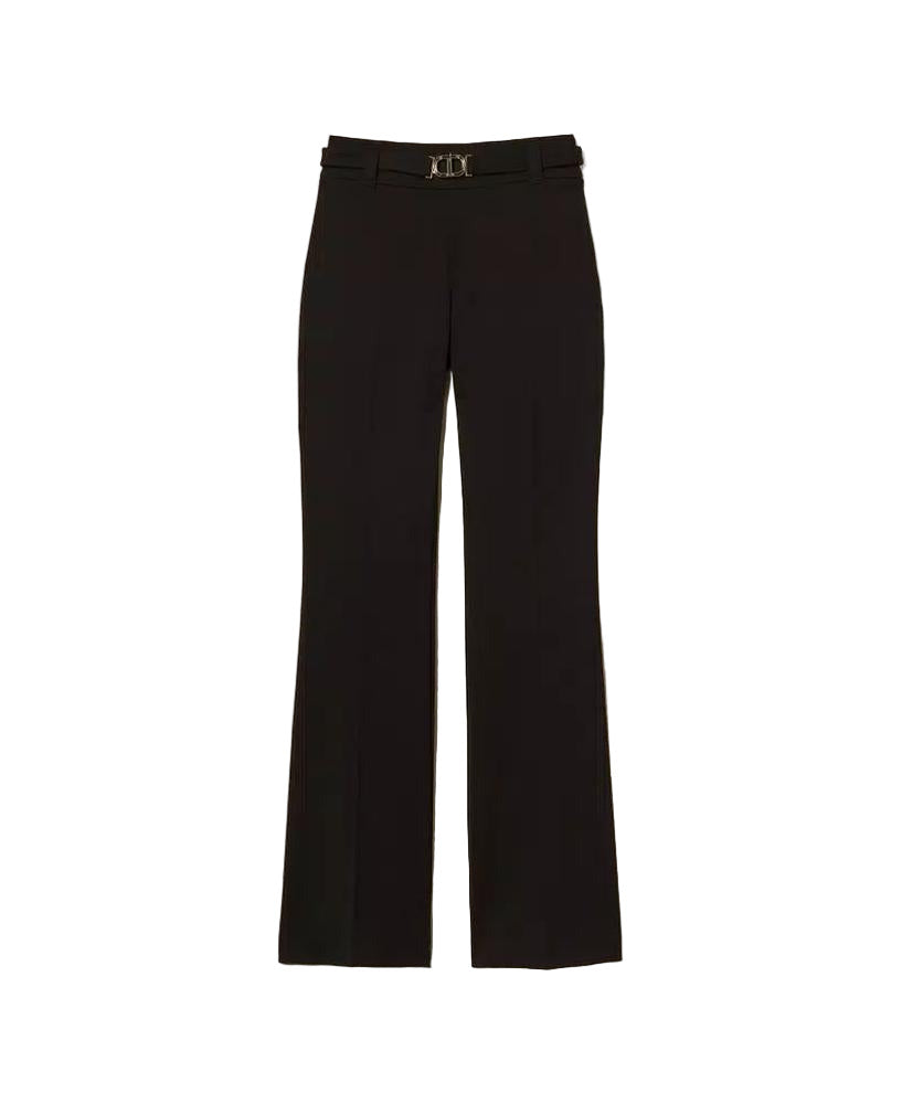 Stilvolle gerade geschnittene Hose aus Milano-Strick