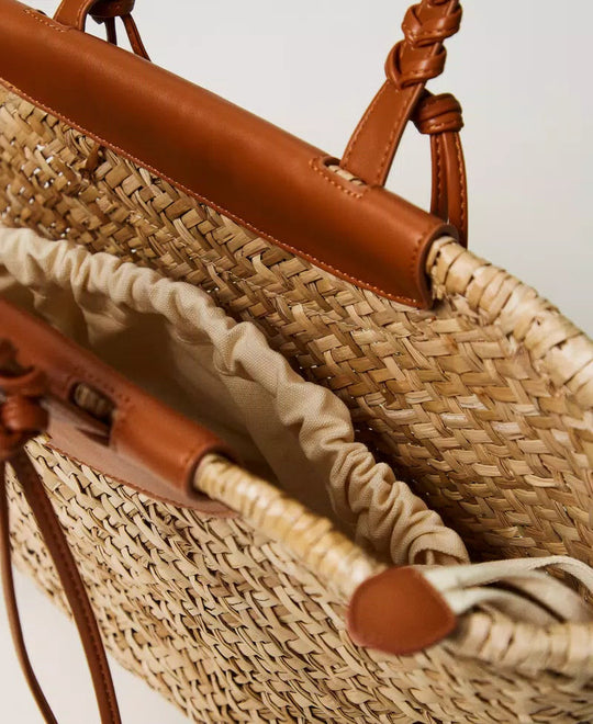 Shopper aus handgeflochtenem Naturstroh Strandtasche TWINSET 