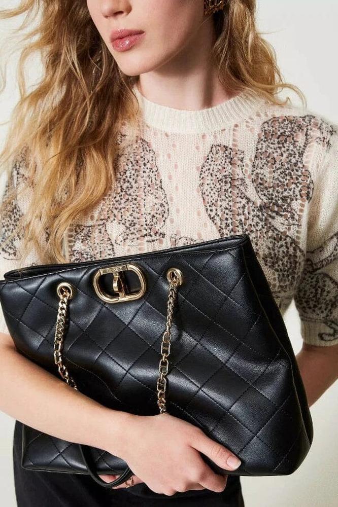 Shopper aus Kalbsglattlederimitat von TWINSET