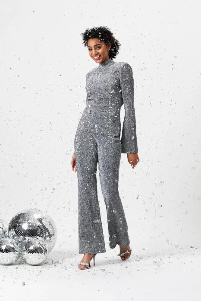 Silberne Paillettenhose