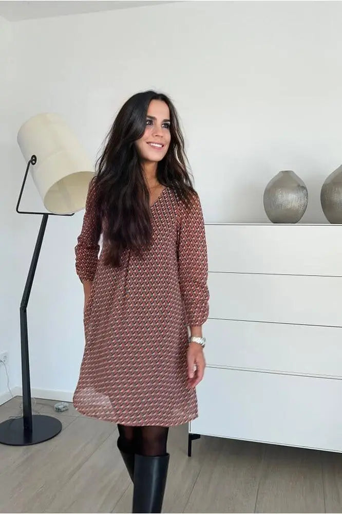 Kurzes Kleid aus Viskose-Skatie Brand-HEIDA Fashion