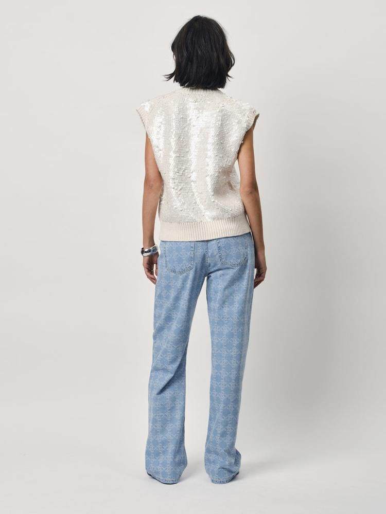 Dante6 Ezra Sequins Sweater in Butter Cream
