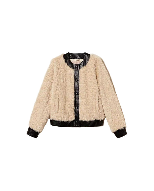 Stylische Jacke aus Pelzimitat von der Marke TWINSET